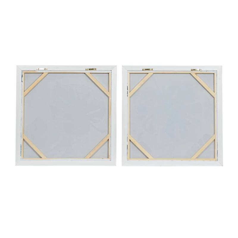 CosmoLiving by Cosmopolitan Set of 2 Blue Canvas Wall Art 24", 24"