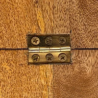 Hello Honey® 26" Natural & Gold Round Mango Wood Folding Cheese & Serving Board