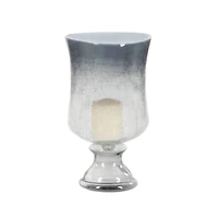 14" Black Glass Traditional Candle Holder