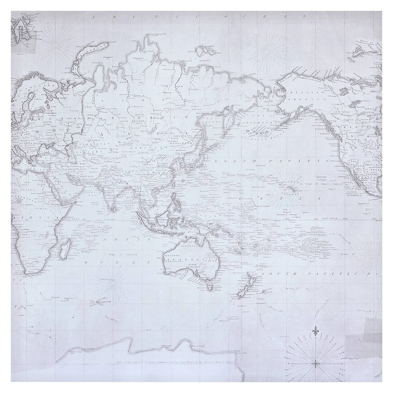 Black & White World Map Cardstock Paper by Recollections™, 12" x 12"