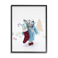 Stupell Industries Dalmatian Christmas Stocking Scene Framed Giclee Art