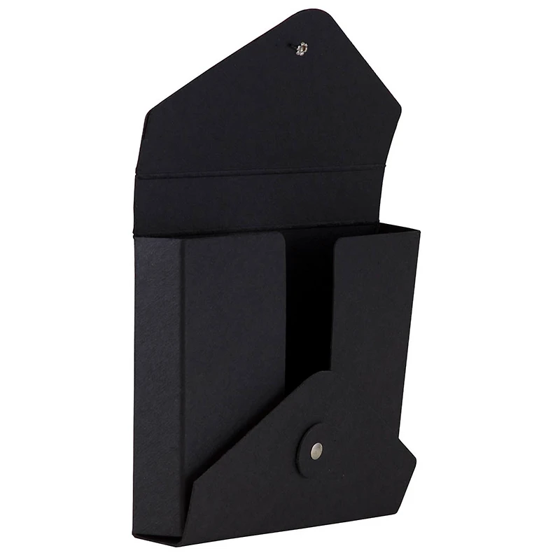 JAM Paper Black 5.25" x 6.75" Button & String Tie Portfolio 