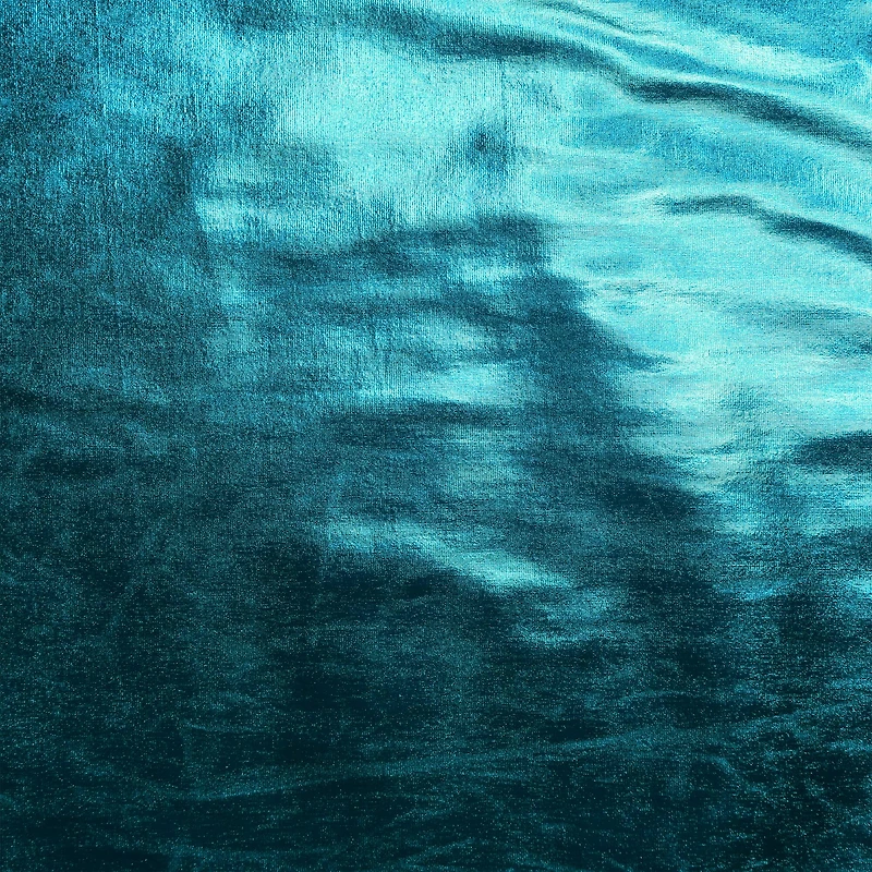 Feldman Turquoise Foiled Stretch Knit Fabric