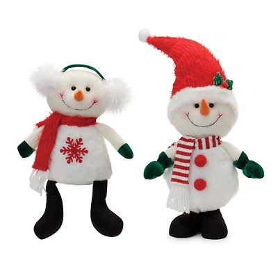 Plush Snowman Shelf Sitter, Set of 2