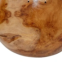 The Novogratz Set of 2" Black Teak Wood Natural Decorative Bowls 10", 9"