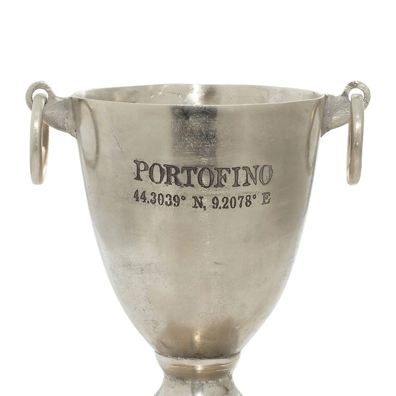 The Novogratz 18" Silver Contemporary Metal Wine Cooler