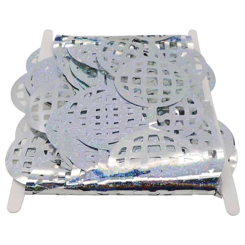 6.5ft. Silver Holographic Disco Ball Fringe Curtain by Celebrate It™