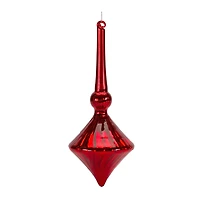 6 Pack 10.5" Red Finial Glass Ornaments 