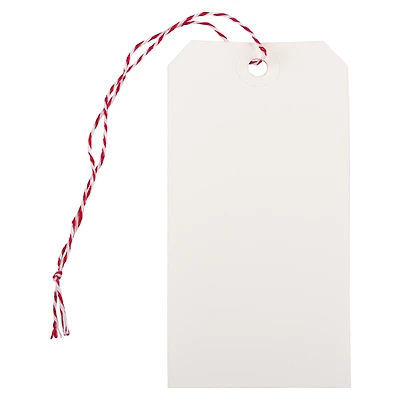 JAM Paper White Gift Tags with Red String