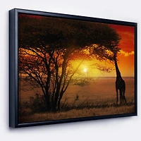 Designart - Typical African Sunset with Giraffe