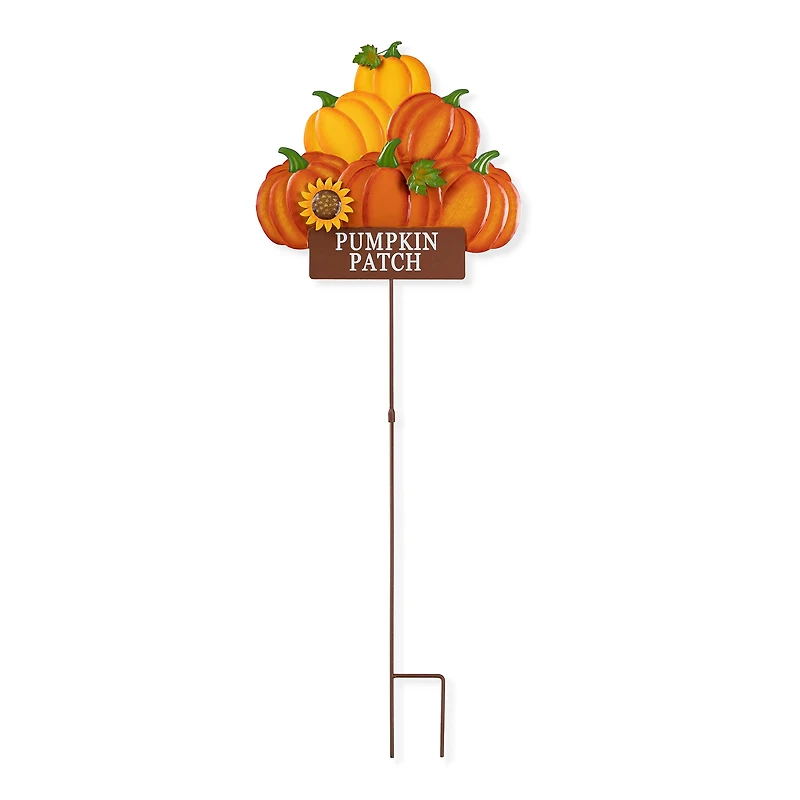 Glitzhome® 42" Fall Metal Pumpkins Stack Yard Stake