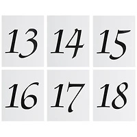 JAM Paper 4" x 5" White with Black Calligraphy Font 13-24 Table Number Tent Cards, 2 Packs of 12