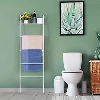 NEX™ 5-Tier White Ladder Towel & Blanket Holder Rack