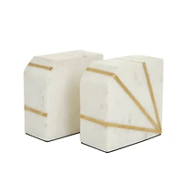 White Glam Abstract Bookends,