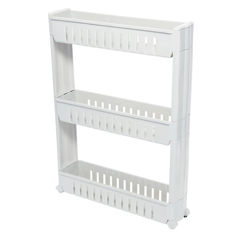 Simplify White 3-Tier Slim Slide Out Storage Cart