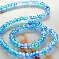 12 Pack: Blue Mix Rondelle Glass Beads, 3mm by Bead Landing™