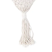 29.5" Natural White Macramé Hanging Cone Basket by Ashland®