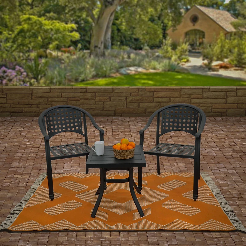 National Outdoor Living® Geometric Hand Woven Outdoor Rug