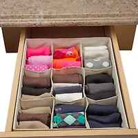 Simplify Faux Jute Medium Square Compartment Drawer Organizer, 2ct.