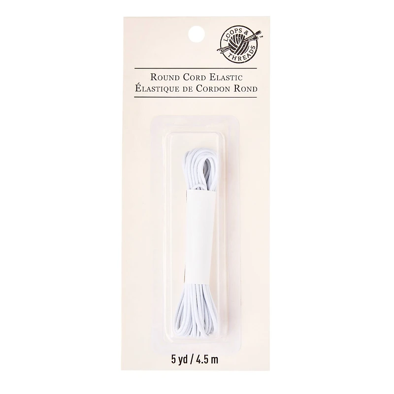 12 Pack: White Round Cord Elastic by Loops & Threads™