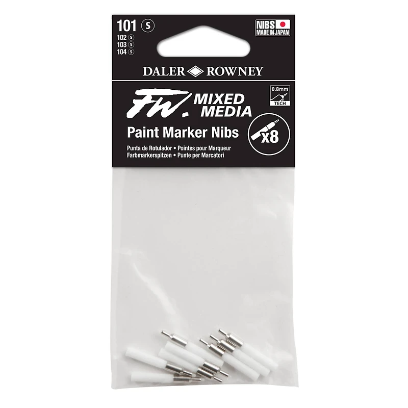 Daler-Rowney® 101 Small FW Empty Paint Marker 8 Nib Set