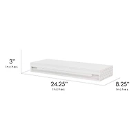 Rustic Embossed Wood Floating Wall Shelf