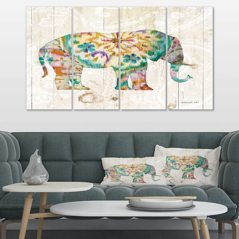 Designart - Boho Paisley Elephant I