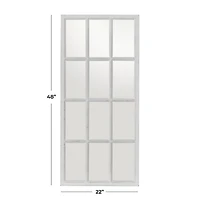White Wood Farmhouse Rectangular Wall Mirror 48" x 22"
