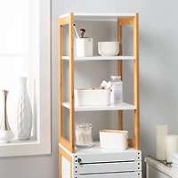 Organize It All Rendition 68" White 6-Shelf Bamboo High Cabinet