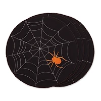 DII® Spooky Spiderweb Embellished Round Placemats, 4ct.