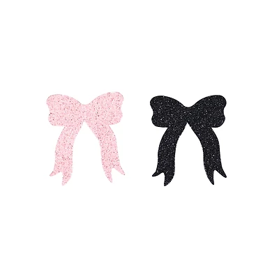 12 Packs: 20 ct. (240 total) 2" Pink & Black Bow Glitter Confetti by Celebrate It™