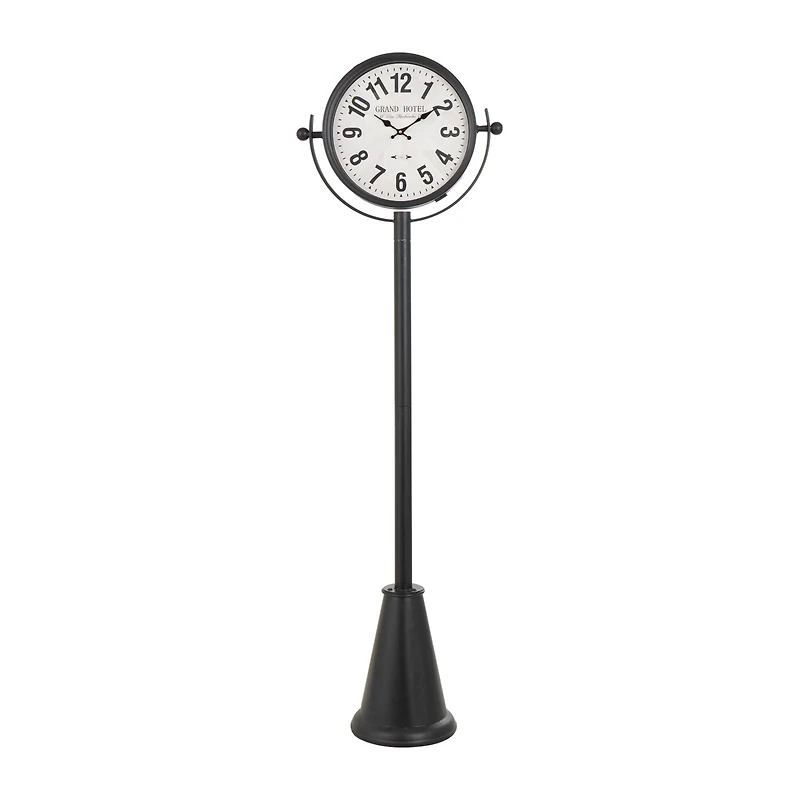 6ft. Black Metal Clock