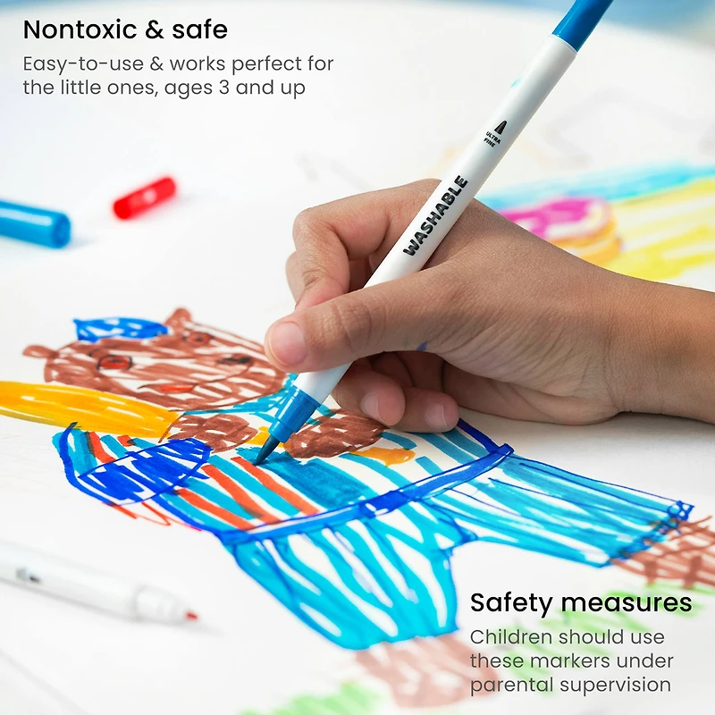 Arteza® Kids Washable Markers with Dual Tips, 24 ct.