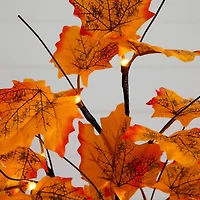 2ft. Pre-Lit Autumn Maple Artificial Fall Tree with 24 Warm White LED Lights and Detachable Base