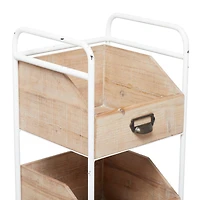 Brown Fir Industrial Storage Cart, 36" x 13" x 12"
