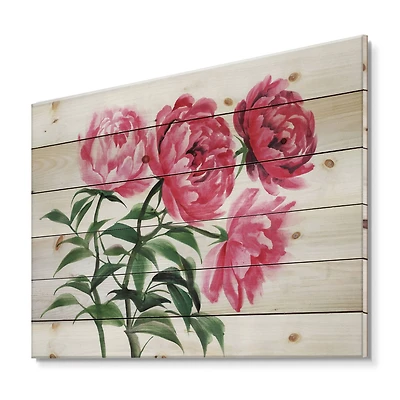 Designart - Four Vintage Pink Peonies