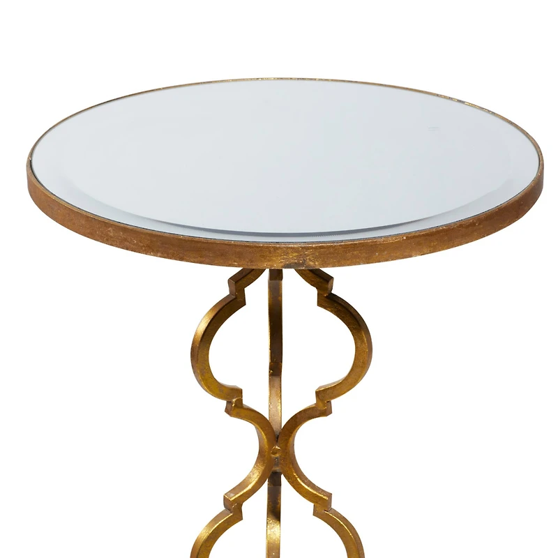 30" Gold Glam Metal Accent Table
