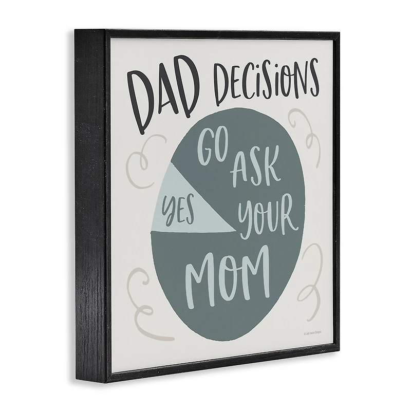 Stupell Industries Humorous Dad Decisions Pie Chart Phrase Framed Giclee Art