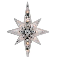 10" White Lighted Faceted Star of Bethlehem Tree Topper