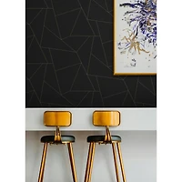 RoomMates Brilliant Black and Gold Peel and Stick Wallpaper. 20.5" x 18-ft roll and covers about 30.75 sq.