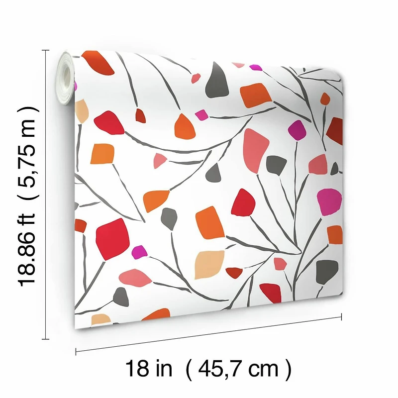 RoomMates Red Terrazzo Branch Peel & Stick Wallpaper