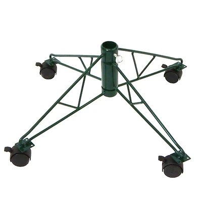 Green Metal Rolling Artificial Christmas Tree Stand