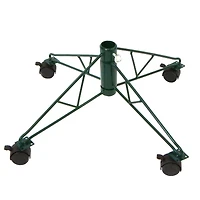 Green Metal Rolling Artificial Christmas Tree Stand