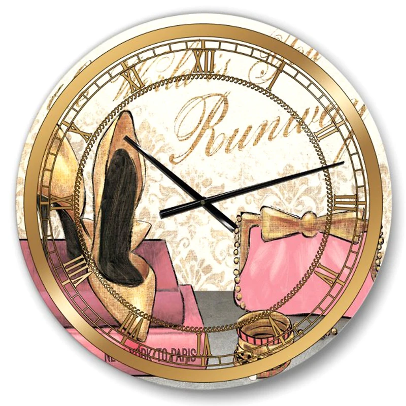 Designart 'Gold Fabulous Life Style I Glam Wall Clock