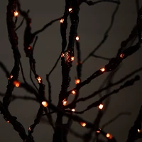 6ft. Orange & Purple LED Pre-Lit Halloween Deluxe Black Twig Artificial Fall Tree