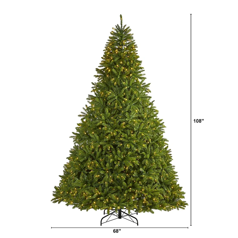 9ft. Pre-Lit Sierra Spruce Artificial Christmas Tree, Clear LED Lights