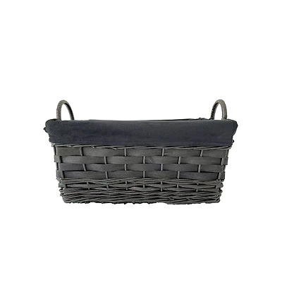 Black Velvet Lined Willow Basket by Ashland