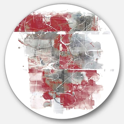 Designart - Moving In and Out of Traffic I Red Grey