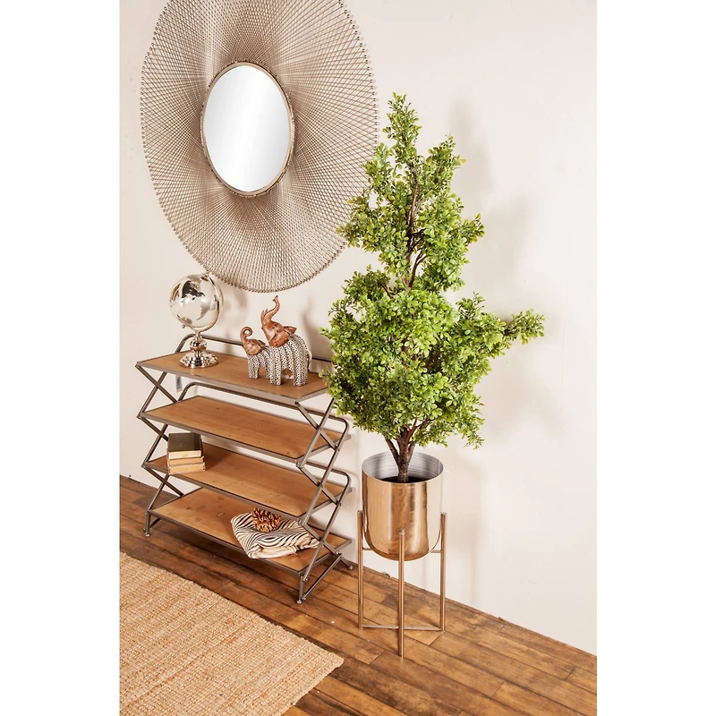 Silver Metal Glam Planter Set