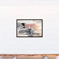 Jungle Cat Abstract 20" x 30" Black Framed Canvas